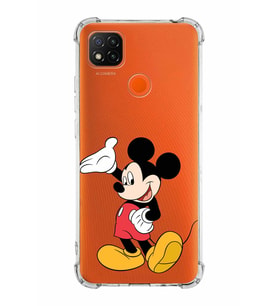 Xiaomi Redmi 10A Köşe Korumalı Antişok Kapak Mickey Mouse Tasarımlı Şeffaf  Kılıf