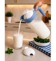 1500 cc Renkli Kapaklı Cam Ayran Karıştırma Sürahisi (yedek kapaklı)