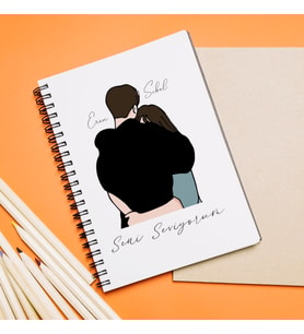 Sevgili Tasarımlı Defter Kişiye Özel
