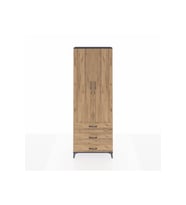 Arges Dolap Tek Raflı 3 Çekmeceli Tek Askılı 88x30x243 Antrasit-Çam