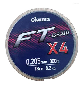 Okuma Ft-*4 Braided Line 300 mt Grey Örgü İp 0,20 mm.
