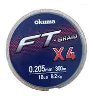 Okuma Ft-*4 Braided Line 300 mt Grey Örgü İp 0,20 mm.