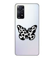 Xiaomi Redmi Note 12 PRO 4G Uyumlu Siyah Beyaz Kelebek Tasarımlı Şeffaf Telefon Kılıfı