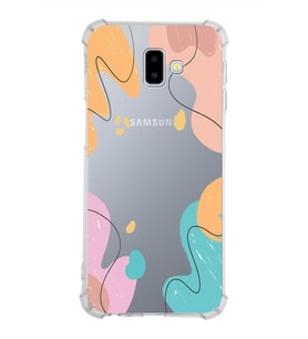 Samsung Galaxy J6 Plus  Köşe Korumalı Antişok Kapak Karışık Renkler Tasarımlı Şeffaf Silikon Kılıf
