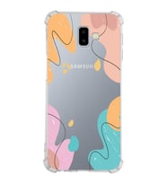 Samsung Galaxy J6 Plus  Köşe Korumalı Antişok Kapak Karışık Renkler Tasarımlı Şeffaf Silikon Kılıf