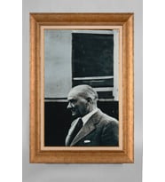 Çerçeveli Paspartulu Atatürk Tablo a640 (Gold)