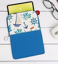 BK Gift Denizci Tasarımlı Taşınabilir Koruyucu Tablet Kılıfı & Organizer Çanta - Mavi-1