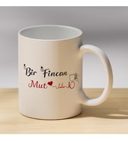 Bir Fincan Mutluluk Yazılı Kupa - Kahve Severlere Hediye Kupası