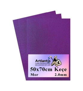 Mor Keçe 50x70 cm 2.0 mm 3 Adet Renkli Hobi Keçesi Elişi Keçesi Anasınıfı Kreş Okul Öncesi