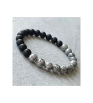 Unisex - Jasper Ve Onix Ile Hazırlanmış Şık Tasarım Padore Doğal Taş Bileklik