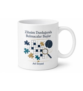 Bulmaca Oyunu Çözenlere Zihin Egzersizi Şifre Kırıcı Kupa Bardak Hediye