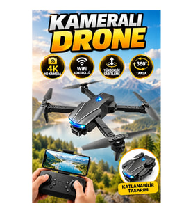 Katlanabilir 4K Kameralı Drone Wi-Fi Kontrollü Yükseklik Sabitleme 360° Takla ve Tek Tuşla Dönüş
