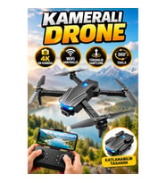 Katlanabilir 4K Kameralı Drone Wi-Fi Kontrollü Yükseklik Sabitleme 360° Takla ve Tek Tuşla Dönüş