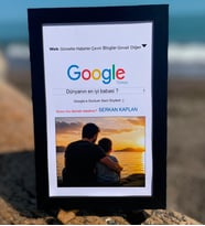 Babalar Gününe Özel Google Tasarımlı Kişiye Özel Fotoğraflı Ahşap Çerçeve
