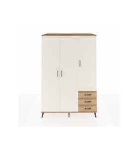 Kronos Dolap 6 Raflı 3 Çekmeceli Tek Askılı 132x59x195 Çam-Aytaşı/Çam