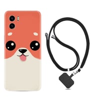 Vivo Y15S Y32 Y33S Y51 Y53S Kılıf Boyun Askılı Silikon Sevimli Köpek 1731