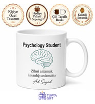 Psychology Student Yazılı Psikoloji Öğrencisi Hediye Kupa Bardak Özel Tasarım