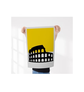 Kolezyum Silüeti, Çerçevesiz Poster, Modern Minimal Geometrik Dekoratif Duvar Posteri-Dijital Baskı