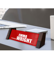 BK Gift Kişiye Özel İsimli Ahşap Ayaklı Kırmızı Akrilik Masa İsimliği, Ofis Dekoru, Mesleki Hediye, Ofis Hediyeleri-6