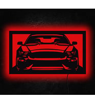 2008 Mustang Tasarımlı Led Mdf Duvar Tablosu, 6mm Ahşap Duvar Dekoru