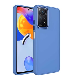 Xiaomi Redmi Note 11 Global Uyumlu Kılıf Metal Çerçeve ve Buton Tasarımlı Silikon Zore Luna Kapak