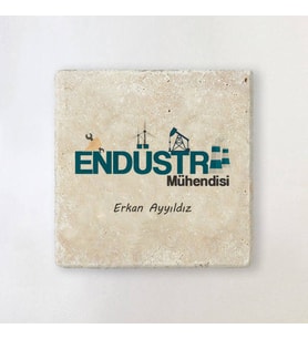 Kişiye Özel Endüstri Mühendisine Hediye Taş Bardak Altlığı