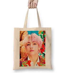 Taehyung BTS Idol Bez Çanta Uzun Saplı