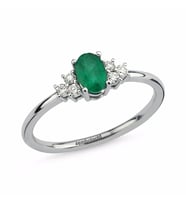 0.59 Karat Pırlanta Emerald Yüzük G-SI Beyaz Altın (Çok Renkli)