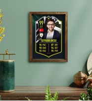 BK Gift Kişiye Özel Doğal Masif Ahşap Çerçeveli Tablo 30x40cm Futbolcu Kartı-4