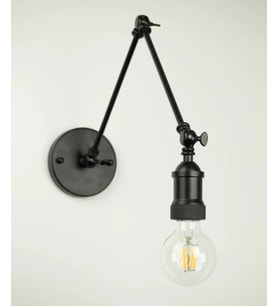 RİOLİGHT RETRO,MODERN SİYAH 1XE27 DUYLU ÜÇ MAFSALLI METAL AKROBAT DUVAR APLİK