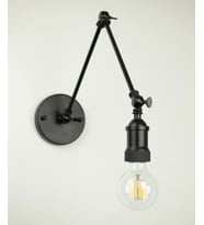 RİOLİGHT RETRO,MODERN SİYAH 1XE27 DUYLU ÜÇ MAFSALLI METAL AKROBAT DUVAR APLİK