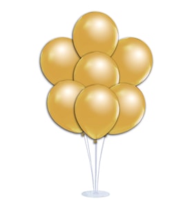 Balon Standlı, 7 Adet - Metalik Altın Balon (STD)
