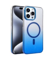 Coverzone iPhone 14 Pro Max ile uyumlu MagSafe uyumlu simli sert plastik k?l?f, 2mm kamera korumal?, �izilmeye dayan?kl?, ince tasar?m, Glossy degrade Mavi