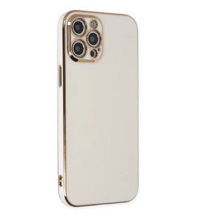 Mey İthalat® iPhone 12 Pro Max Kılıf Volet Silikon - Beyaz