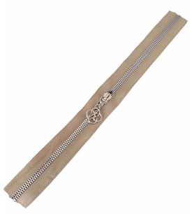 Angel Çanta Aksesuar Başlıklı Fermuar 40 Cm Gümüş Metal Bej