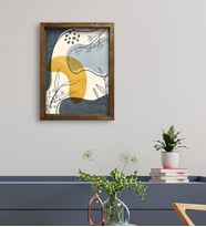 BK Gift Otel Odası Konseptli Doğal Masif Ahşap Çerçeveli Tablo 45x65cm-86
