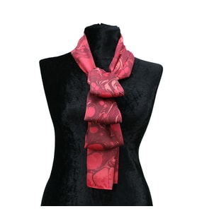 e38 EL İŞÇİLİĞİ KADIN RENKLİ EBRU FULAR 167*33 cm - F0022