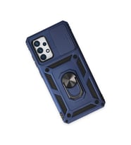 Samsung Galaxy A72 Kılıf Pars Lens Yüzüklü Silikon - Lacivert