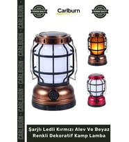 #KampLambası Outdoor Fener Aydınlatma Şarjlı Ledli Kırmızı Alev Beyaz Renkli Dekoratif Kamp Lamba