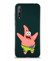 Huawei P Smart S Soft Premier Kapak Patrick Yıldız Tasarımlı Silikon Kılıf - Yeşil (Şeffaf)