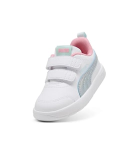 Puma Courtflexs V3 Space Belle Vlnf Cırtlı Çocuk Spor Ayakkabı BEYAZ PEMBE