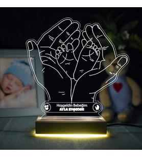 Hoşgeldin Bebeğim 3d Led Lamba