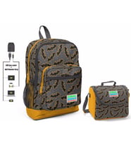 Coral High Yarasa Baskılı Okul Çantası ve Beslenme Çantası Seti - Erkek Çocuk - USB Soketli