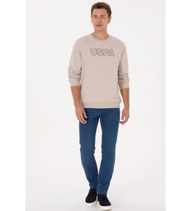 U.S. Polo Assn. Erkek Sweatshirt (Taş)