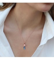 Nazar Boncuklu Rose Gold Kaplama Terlik Gümüş Kolye