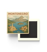 Karadağ - Montenegro - Paper Cut Art - Baskılı Buzdolap Magneti Kare - 9x9 cm