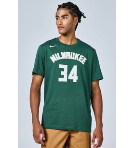 Nike Wilwaukee Bucks NBA Mens Tee Grafik Baskılı Pamuklu Erkek Tişört Yeşil