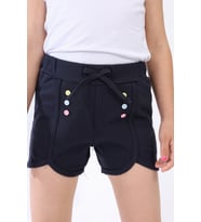 Toontoy Kız Çocuk Renkli Düğmeli Şort (Siyah)