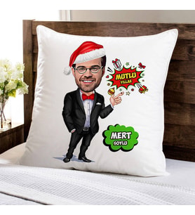 Kişiye Özel Erkeğe Mutlu Yıllar Karikatürlü Yastık