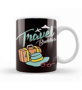 Humorous Travelers Traveling Stay Adventure Vacation Traveling Gift Travel Buddies Kupa Bardak Porselen